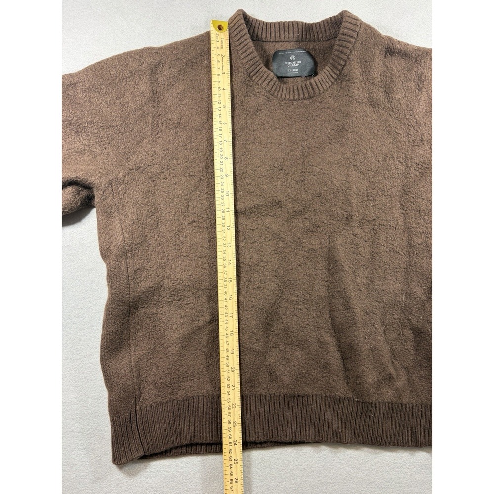 Reigning Champ Men's Brown Sweater  TEXTURED BOUCLE TURF WOOL  XXL  Cozy Lounge - Picture 3 of 7